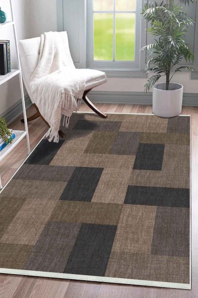 Birkilim Yıkanabilir Dekoratif Halı İpeksi Kaymaz Taban | MLN-IP-SD-368