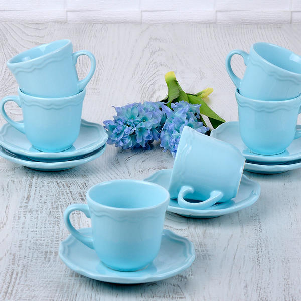 Eisblaues Romeo Tee Set für 6 | Keramika