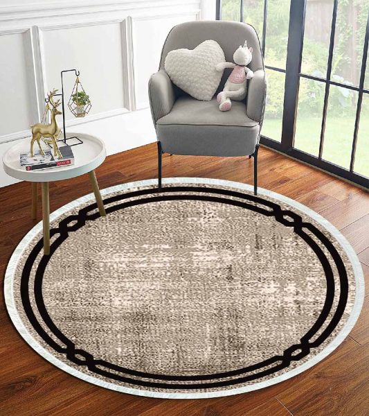 Birkilim Yuvarlak Yıkanabilir Dekoratif Halı İpeksi Kaymaz Taban | MLN-IP-YU-HT-1120