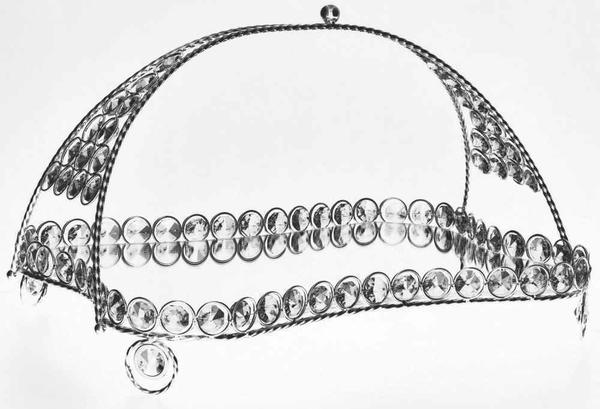 Dematex Kristal Saplı Dekoratif El Yapımı Tabak - Gümüş