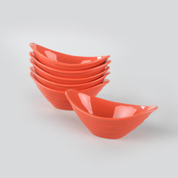 Gondole Orange Snack Bowl 16 Cm 6 Pièces | Keramika