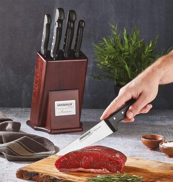 8 Prç Ahşap Standli Biçak Seti