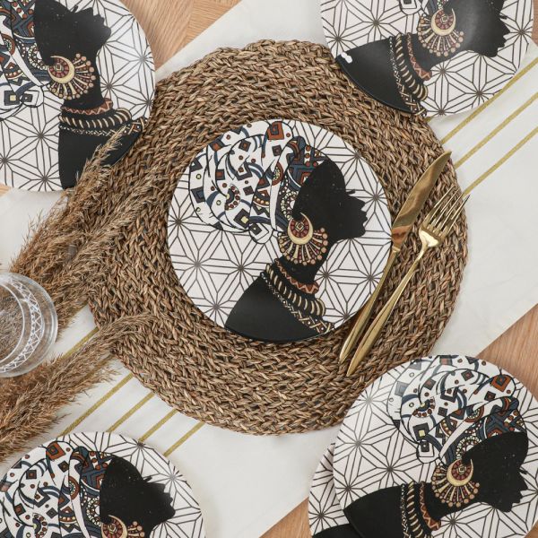Afrikalı Kadınlar Pasta Tabağı 20 Cm 6 Adet - 18111 | Keramika