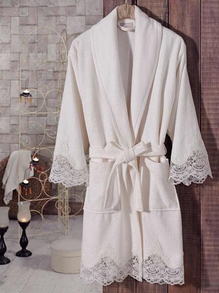 Dantela Dante Fransız Güpürlü Bayan Bornozu