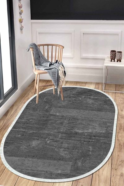 Birkilim Oval Yıkanabilir İpeksi Kaymaz Taban Dekoratif Halı | MLN-IP-O-HT-225
