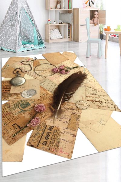 Birkilim Yıkanabilir Dekoratif Halı İpeksi Kaymaz Taban | MLN-IP-HP-689