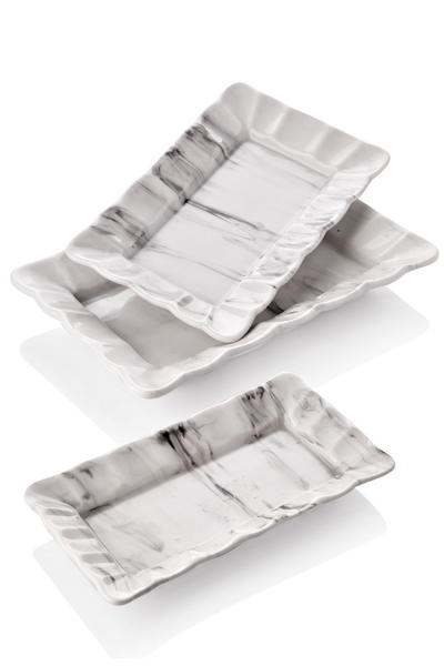 Marmormuster 3-teiliger rechteckiger Service