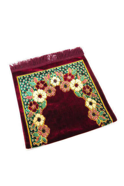 Çocuk Seccade - İsra - Kadife - 02 - Bordo Renk