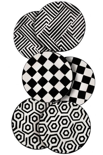 طقم أطباق خدمة فاخرة مصنوع يدويًا بالكامل من 6 قطع