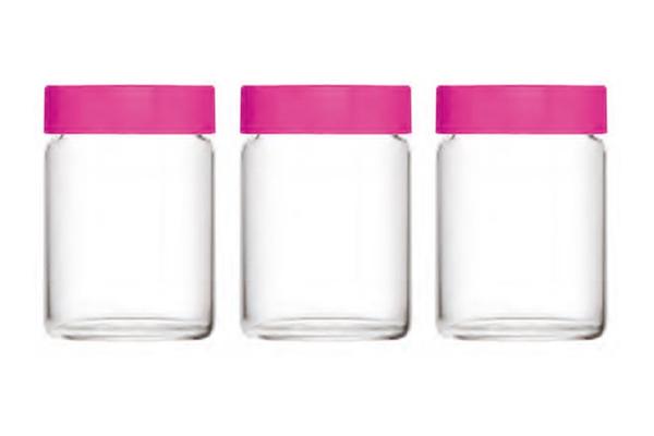 Lav Novo 3'lü Cam Saklama Kavanozu 290 ml | Pembe