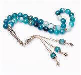 Chapelet en pierre d'agate (925 SET ARGENT 8mm)