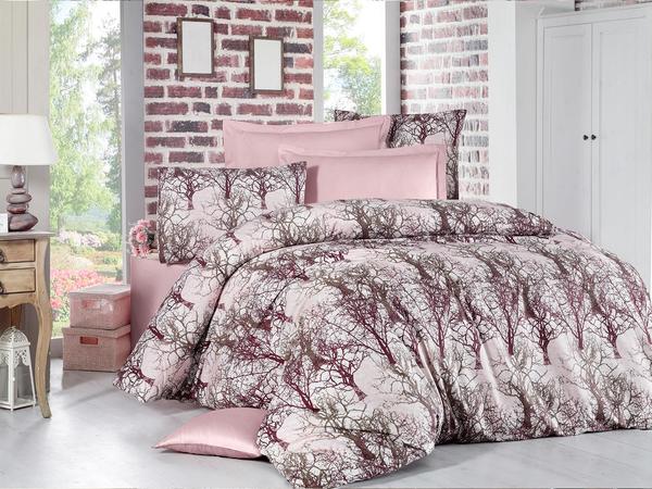 Alena Çift Kişilik Nevresim Takımı Çınar Pudra
