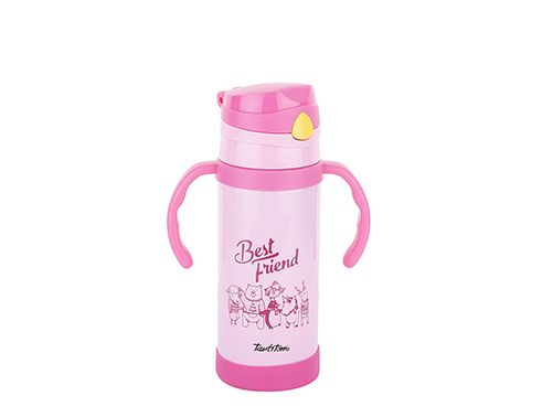 024-01-ROSA GEMUSTERTER EDELSTAHL KINDER THERMO 380ML