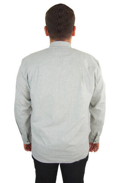Erkek Keten Gömlek - Gri Renk
