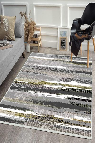 Birkilim Yıkanabilir Dekoratif Halı İpeksi Kaymaz Taban | MLN-IP-HS-406