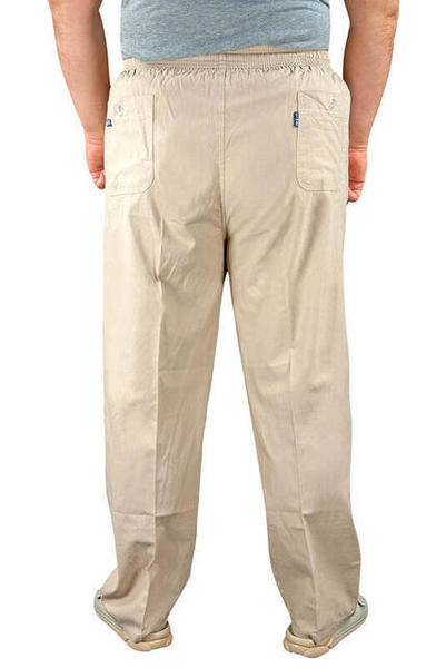 Erkek Keten Şalvar Koyu Krem Renk - Hac Umre Pantolonu -1176