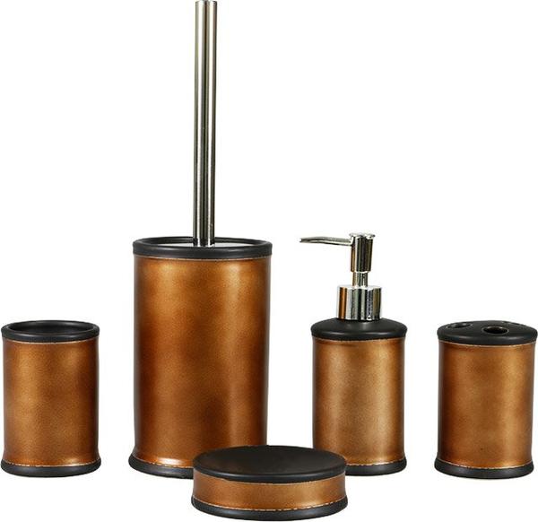 Duygu 5 Parça Banyo - WC Seti - Kahverengi