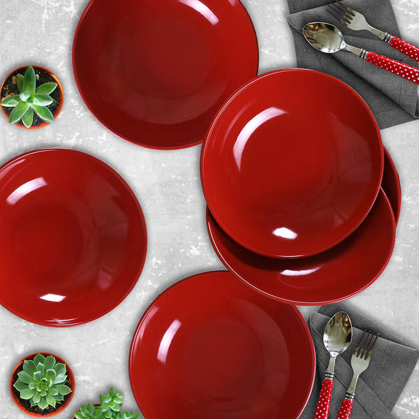 طبق عشاء علم أحمر من ألفا 22 سم 6 قطع | كيراميكا