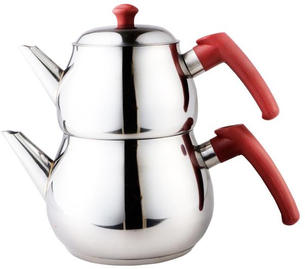 Zarif Orta Boy Paslanmaz Çelik Çaydanlık 3.1 Litre | Kahverengi