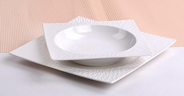 Schäfer 12 Parça Porselen Yemek Takımı Kare | Beyaz | 6 Kişilik | 30898