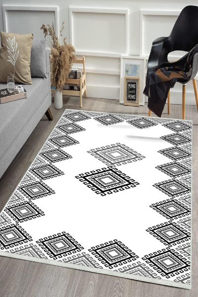 Birkilim Yıkanabilir Dekoratif Halı İpeksi Kaymaz Taban | MLN-IP-HS-503
