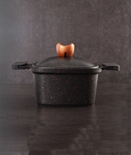 Acar Mutfak | Liya-Black 20 cm Kare Siyah Derin Tencere