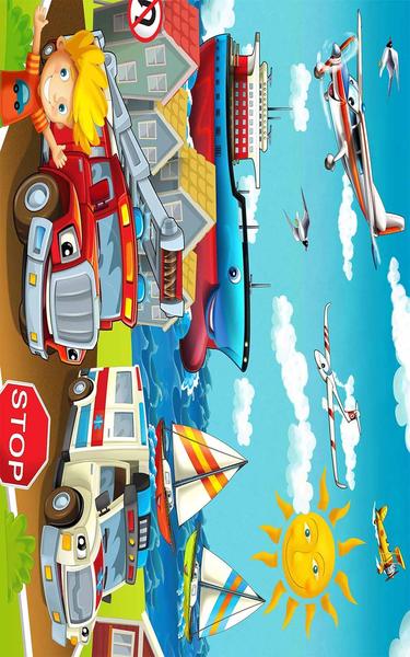 Bayev Çocuk Odası İçin Desenli Halı Vehicles - 100x160 cm