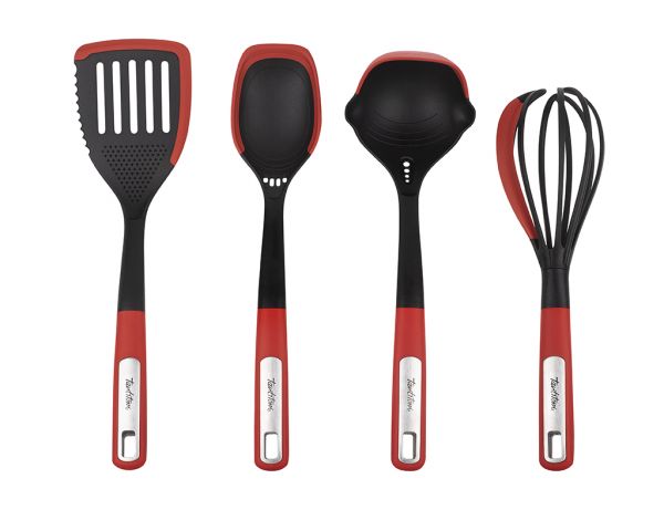 006-03-silicone détaillé plastique rouge 4 grand set de préparation