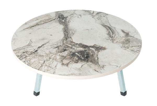 Dekonaz | Geleneksel Yer Sofrası | Masa | 80 cm | Mermer Desenli | Gri