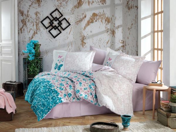 Felicita Doppel-Bettbezug-Set Türkis