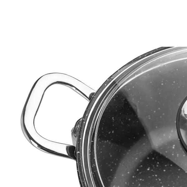 Gravita Casting Pot Plat 28 cm Noir | couronne