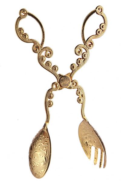 Queen's Kitchen | Lüx Altın Zamak Servis Kaşığı