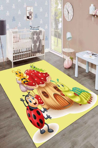 Birkilim Washable Silky Non-Slip Base Kids Room Carpet | MLN-IP-SD-084
