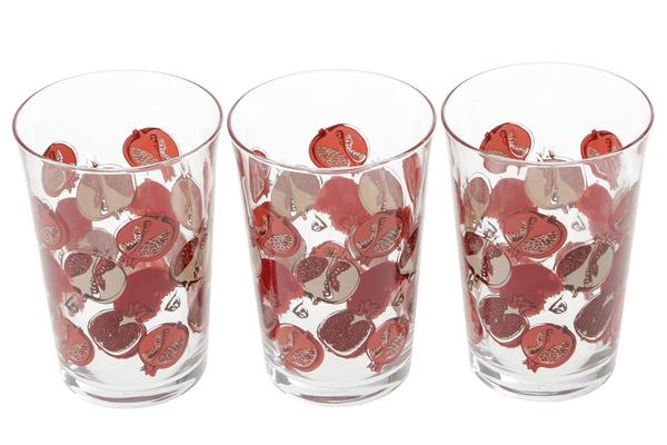 Paşabahçe Nar 3 Parça Su bardağı Seti | Kırmızı | 420022-1