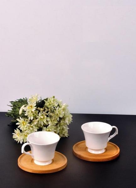 Bayev Beyaz 2 Kişilik Fincan Takımı Ve Ahşap Altlığı 101102-18-