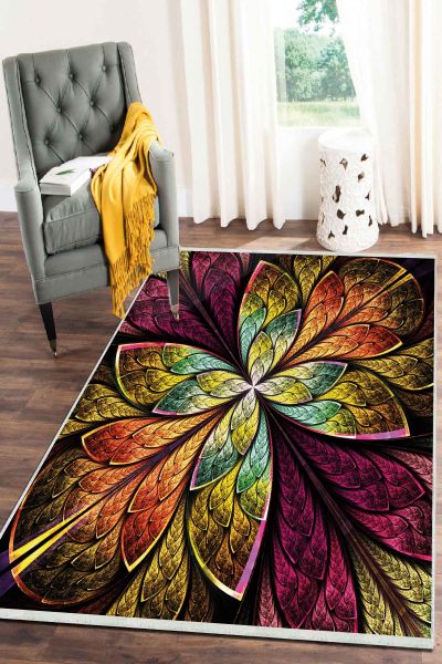 Birkilim Yıkanabilir Dekoratif Halı İpeksi Kaymaz Taban | MLN-IP-SD-137