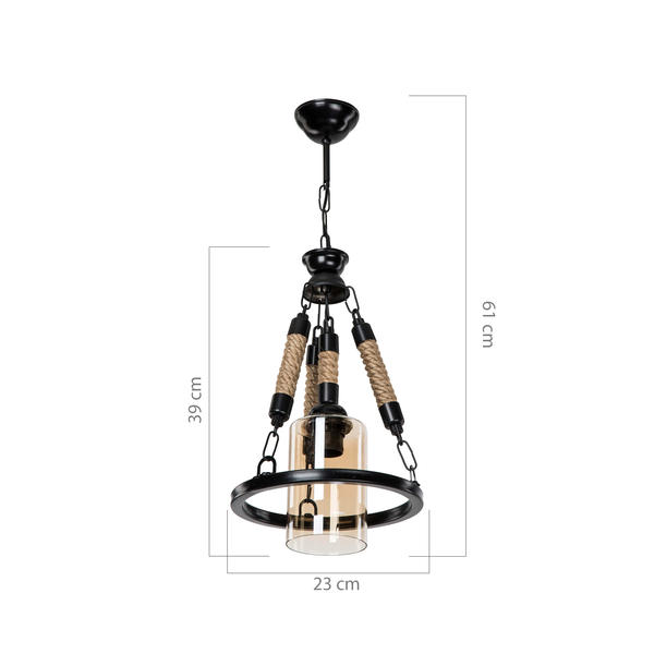 مصباح قلادة صوفيا أسود واحد