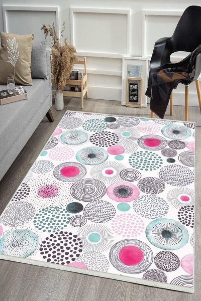 Birkilim Yıkanabilir Dekoratif Halı İpeksi Kaymaz Taban | MLN-IP-HS-498