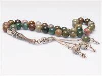 Hint Akik Taşı Tesbih (925 AYAR GÜMÜŞLÜ 8mm)