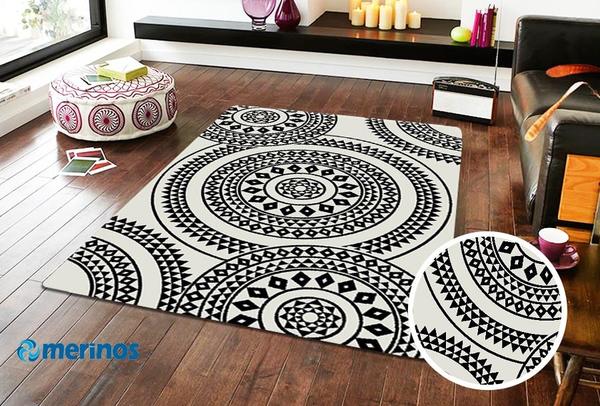 Merinos Sky Desenli Halı | Siyah&Beyaz | 21790-960