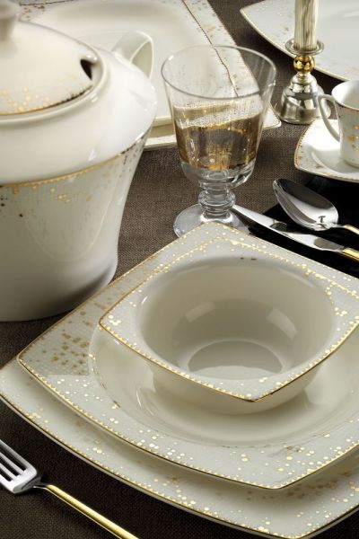 Kütahya Porselen Bone Mare 68 Parça 10372 Desenli Yemek Takımı