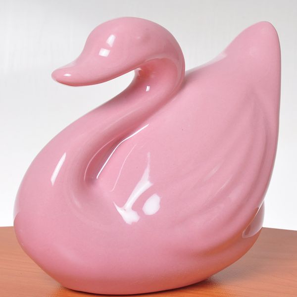 Pembe Dekoratif Kuğu 13 Cm | K+