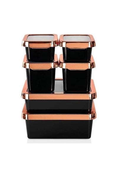 Vip Ahmet Lüks Saklama Kabı 6'lı Set | Siyah Renk | VIPAHMET-VP-126