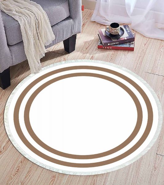 Birkilim Yuvarlak Yıkanabilir Dekoratif Halı İpeksi Kaymaz Taban | MLN-IP-YU-HT-533