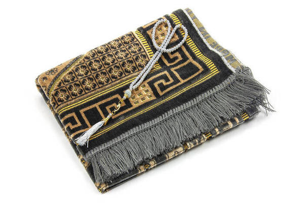 Lüks Kadife Şipinger Seccade Tesbih Hediyeli Koyu Kahverengi