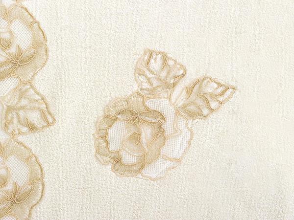 Loren Französisch geschnürte 2-teilige Badematte Set Creme Gold