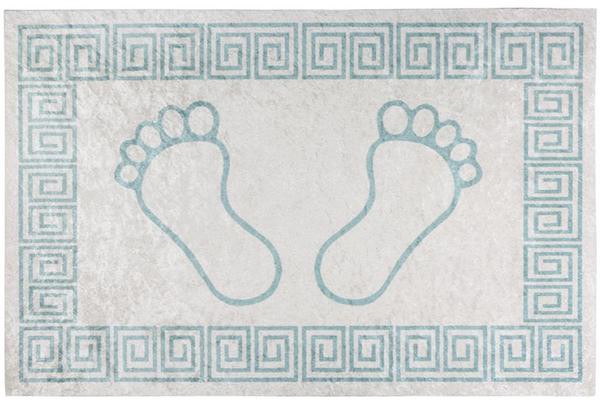 Dekonaz Yıkanabilen Kaymaz Ayak Paspası | 60x40cm | Yeşil Beyaz | TM-0003