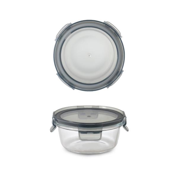 İpek Züccaciye | Kapaklı Gri Yuvarlak Cam Saklama Kabı 13 cm