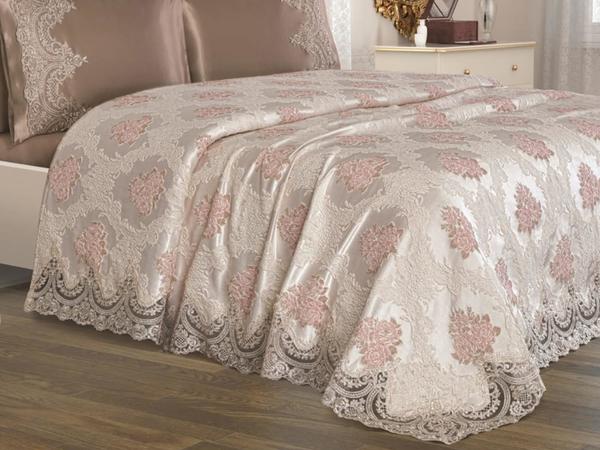 Fransız Güpürlü Miray Çeyizlik Gelin Seti 7 Parça Cappucino