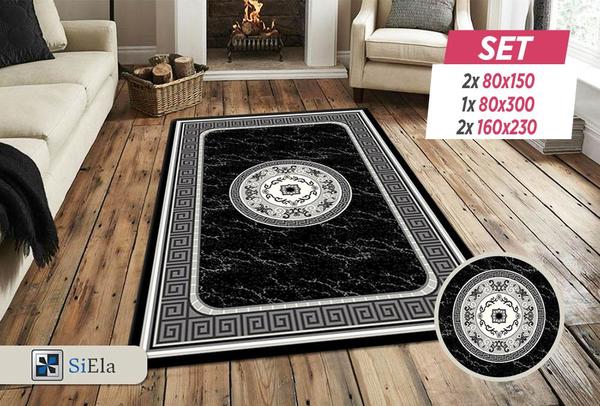Siela Diyez Collection Halı Seti | 80x150 | 80x300 | 160x230 | Gri